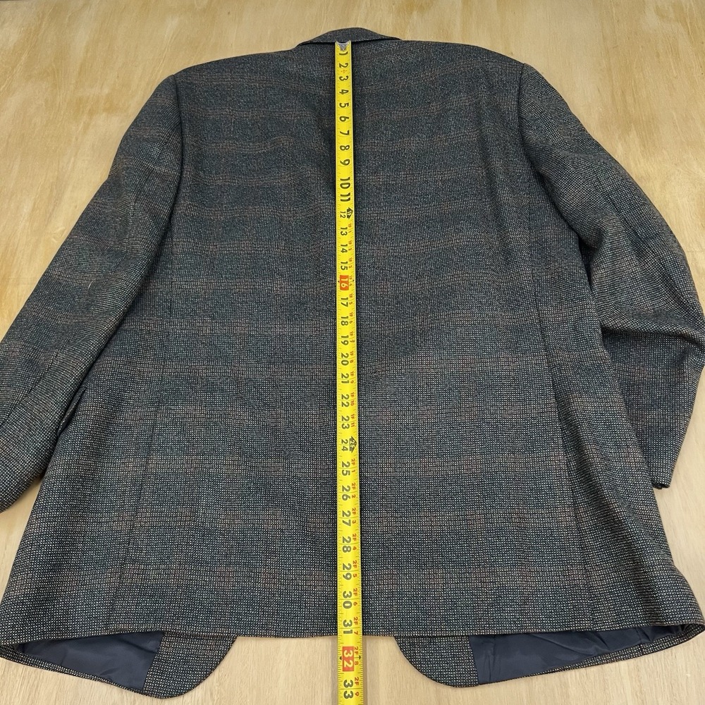 John W. Nordstrom Australian Merino Blazer Mens 42R Shoulder Pads 3 Button - Picture 5 of 12